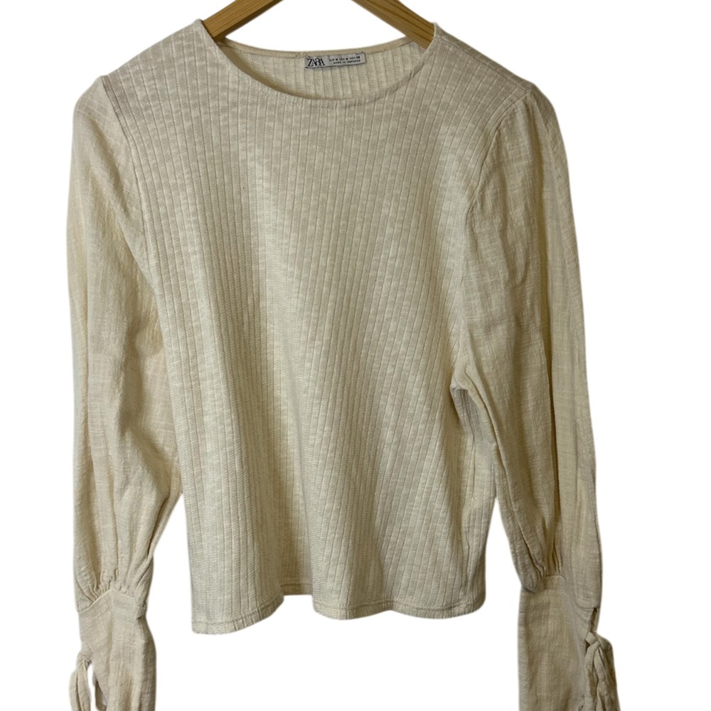 Zara Cream Textured Blouse